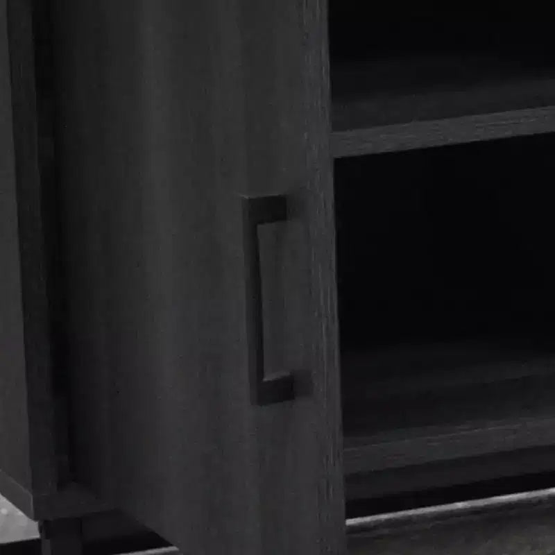 Meuble TV en bois de 119 cm avec 2 armoires de rangement, convient aux téléviseurs jusqu'à 127 cm.