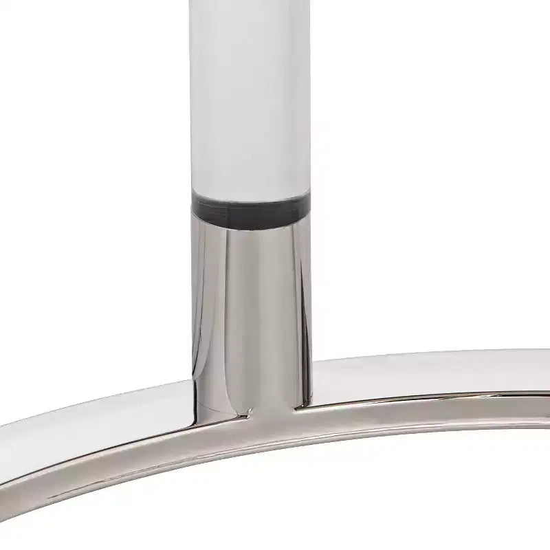 Table d'appoint ronde en pierre et chrome de 1/4 de large