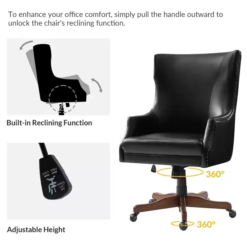 Fauteuil de bureau  avec base pivotante à 360 degrés