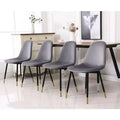 Roundhill Furniture Lassan Contemporary Fabric Dining Chairs, Gray, Set of 4