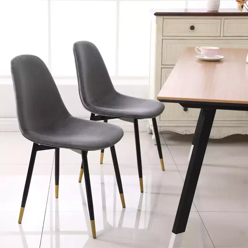 Chaises de salle à manger contemporaines en tissu, grises, lot de 4