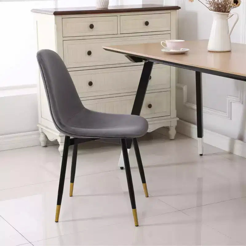 Chaises de salle à manger contemporaines en tissu, grises, lot de 4