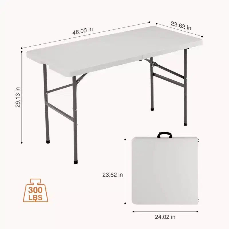 Table Pliante, Extérieure Intérieure Robuste Portable avec Poignée de Transport pour le Camping