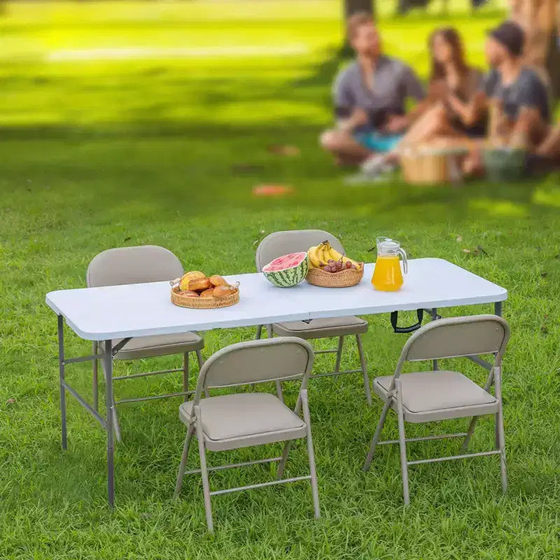 Table Pliante, Extérieure Intérieure Robuste Portable avec Poignée de Transport pour le Camping
